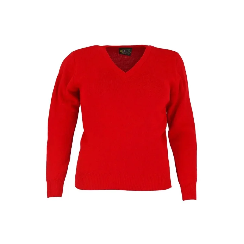 Balmoral Women V-Neck Soft Touch Long Sleeve Classic Jumper