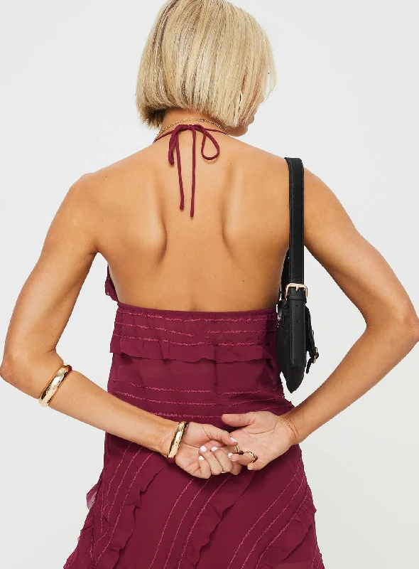 Chantria Top Burgundy Ruffle