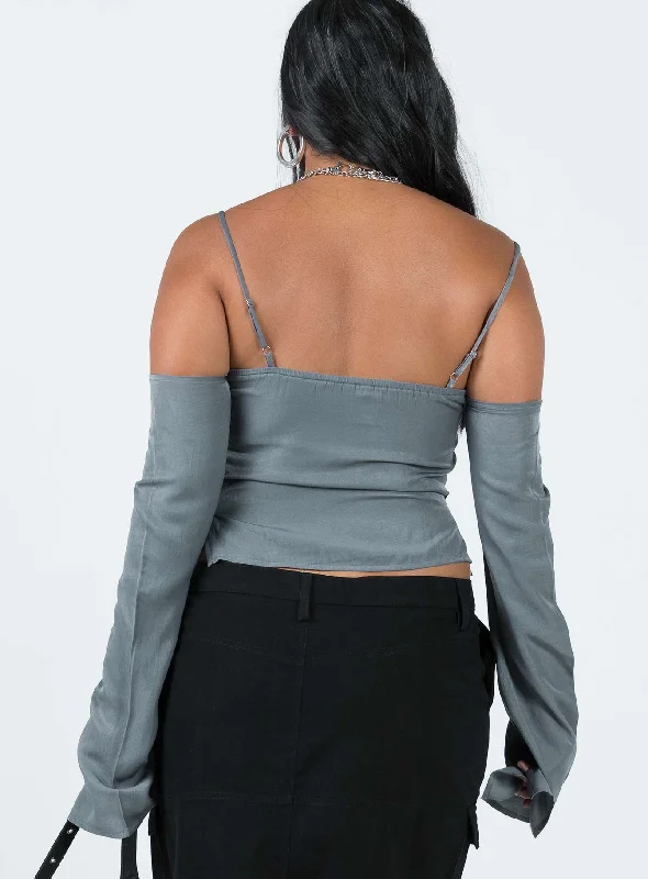 Cold Shoulder Top Slate