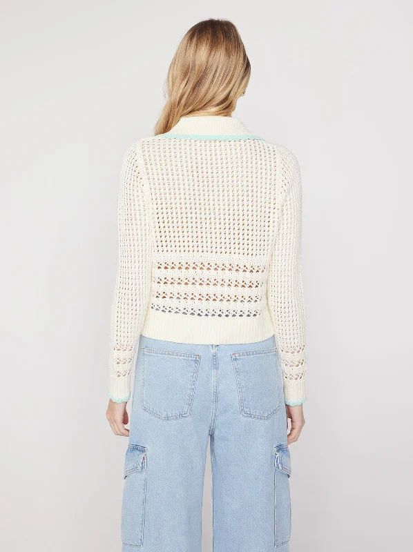 Evie Ivory Crochet Knit Cardigan