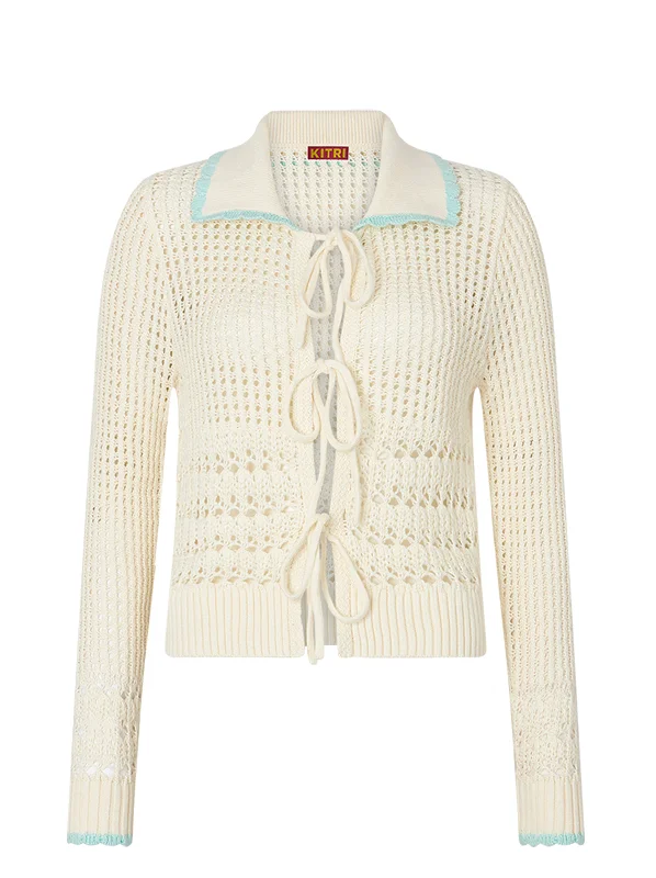 Evie Ivory Crochet Knit Cardigan