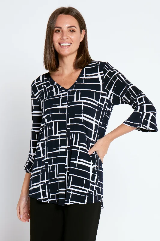 Hillbank Top - Black Geo