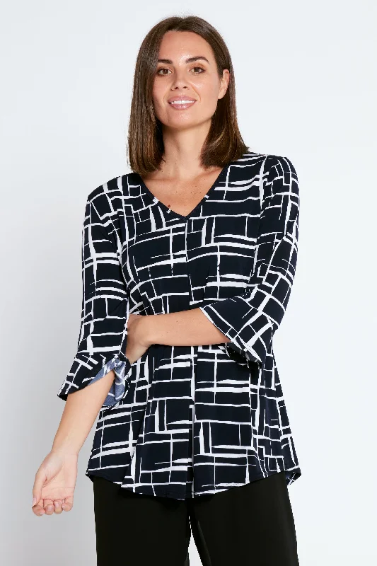 Hillbank Top - Black Geo