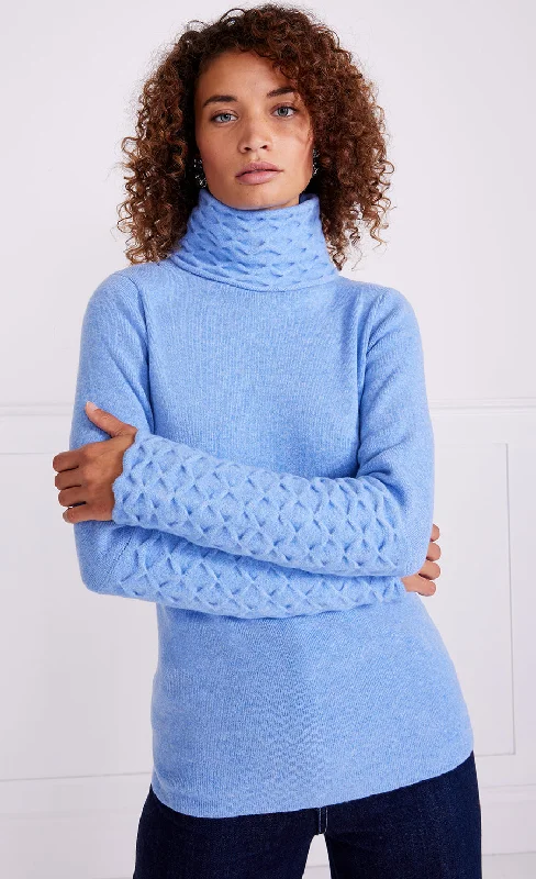 Honeycomb Knit Jumper - Cornflower