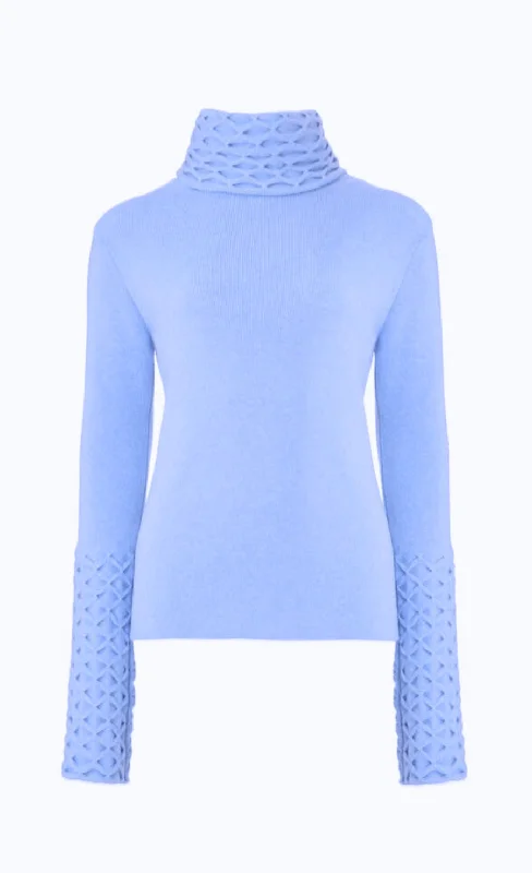 Honeycomb Knit Jumper - Cornflower