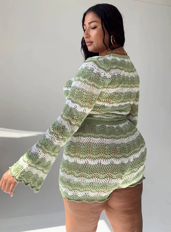 Leah Knit Set Green Multi Curve