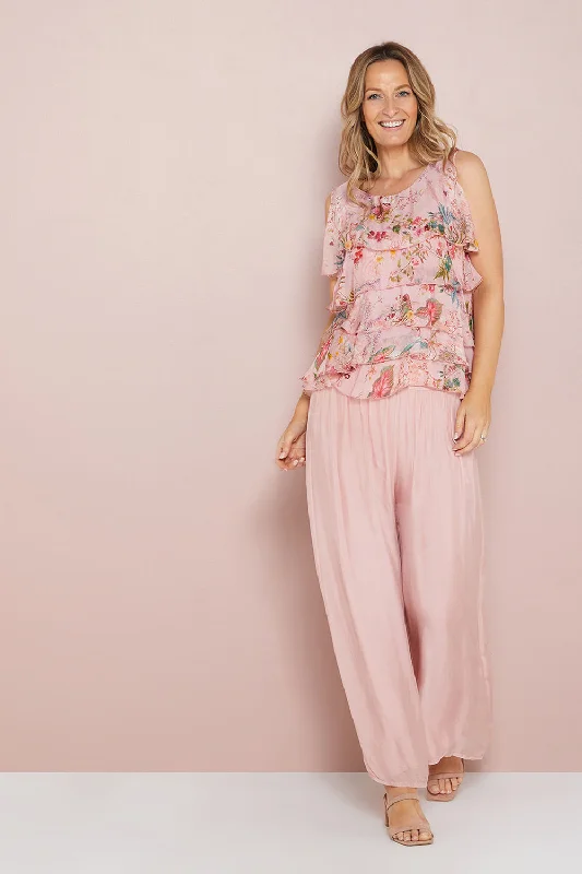 Lorinna Silk Top - Pink Floral