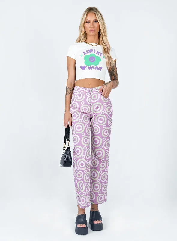 Love Me Not Cropped Tee White