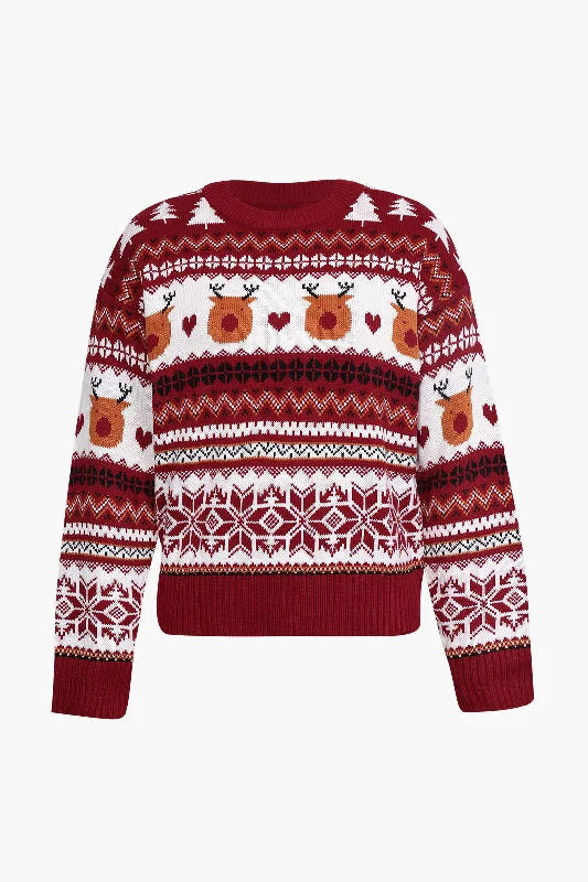 Aztec Fair Isle Reindeer Christmas Sweater