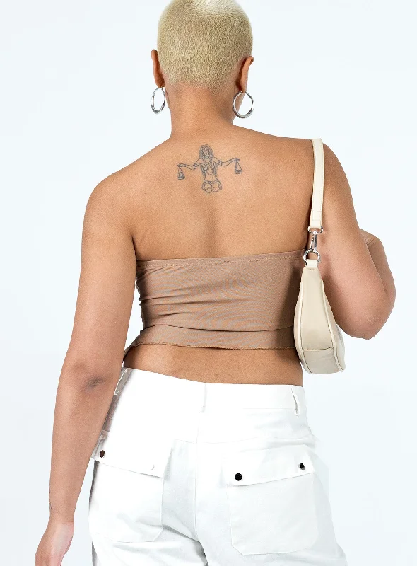 Morello Strapless Top Beige