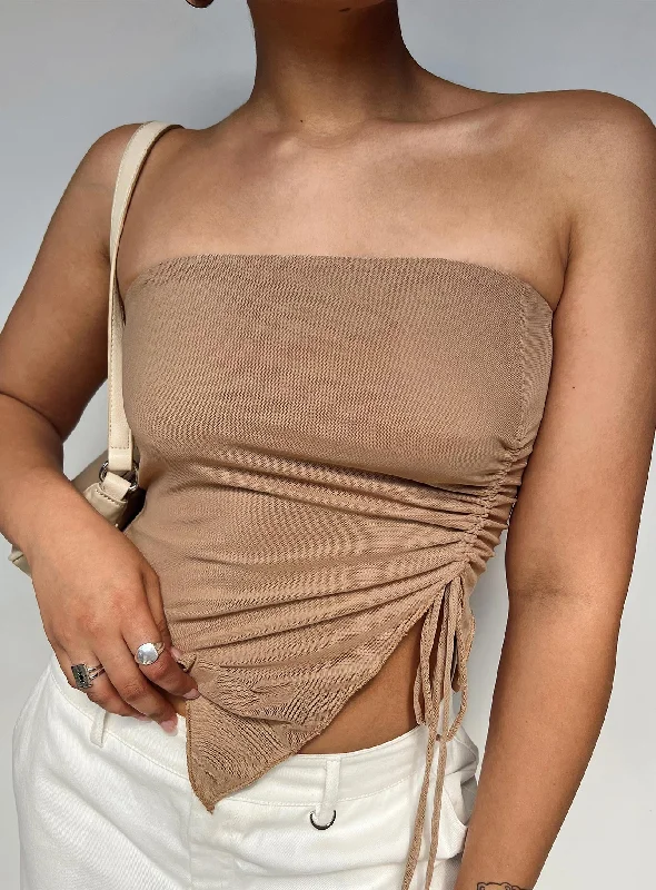 Morello Strapless Top Beige