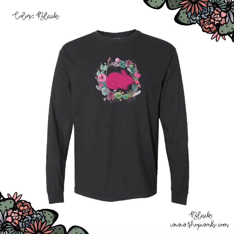 Rabbit Cactus Wreath LONG SLEEVE T-Shirt (S-3XL) - Multiple Colors!