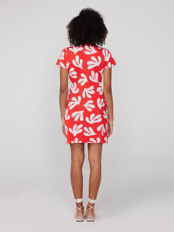 Rue Red Leaf Knit Mini Dress