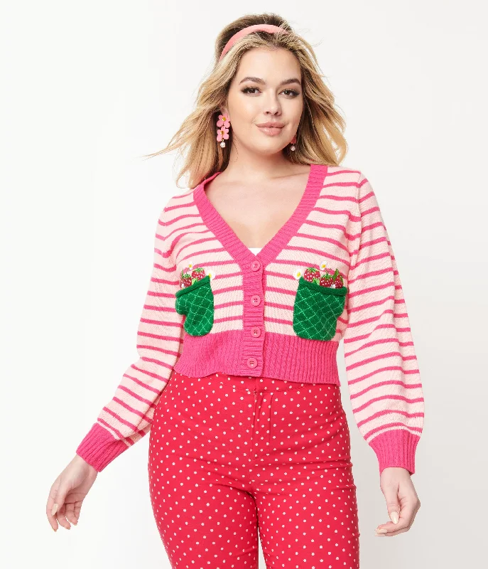 Medium/Large / pink stripes & strawberry