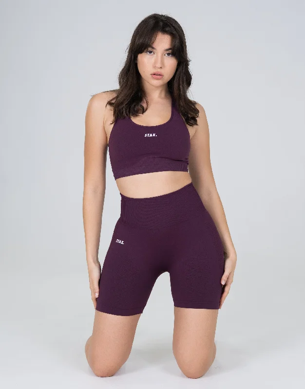 Premium Seamless V6 Racer Crop - Amarnth (Burgundy)