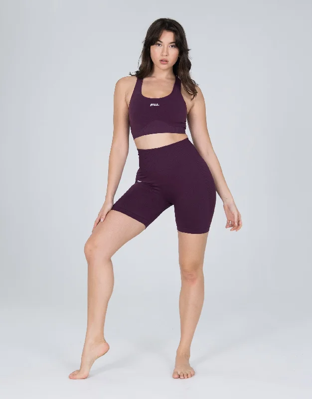 Premium Seamless V6 Racer Crop - Amarnth (Burgundy)