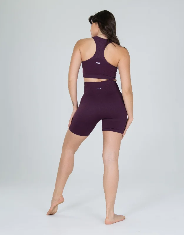 Premium Seamless V6 Racer Crop - Amarnth (Burgundy)