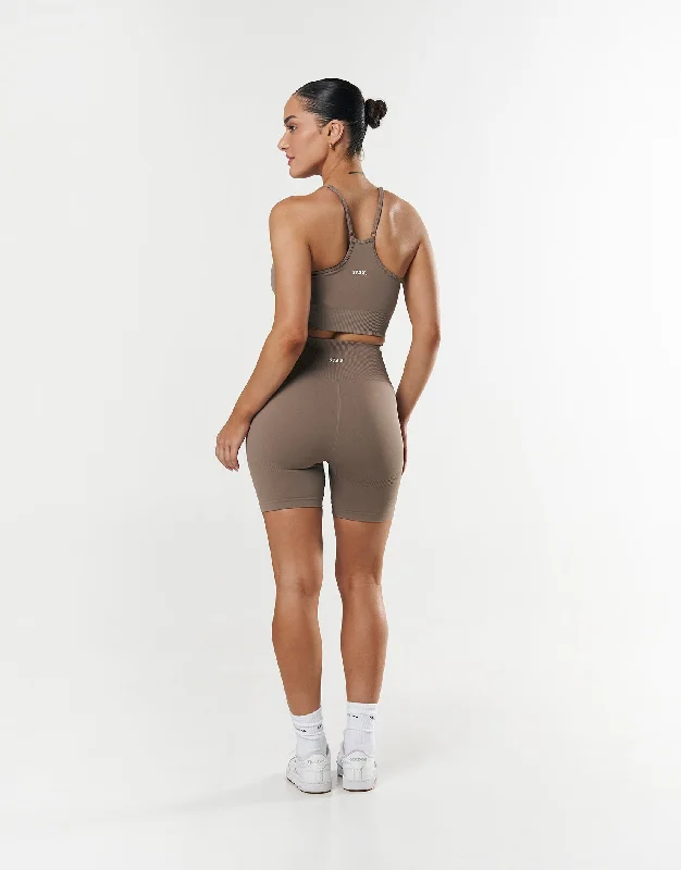 Premium Seamless Summer Strappy Crop - Brown