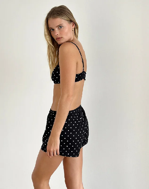 Tiga Bralette in Polka Black