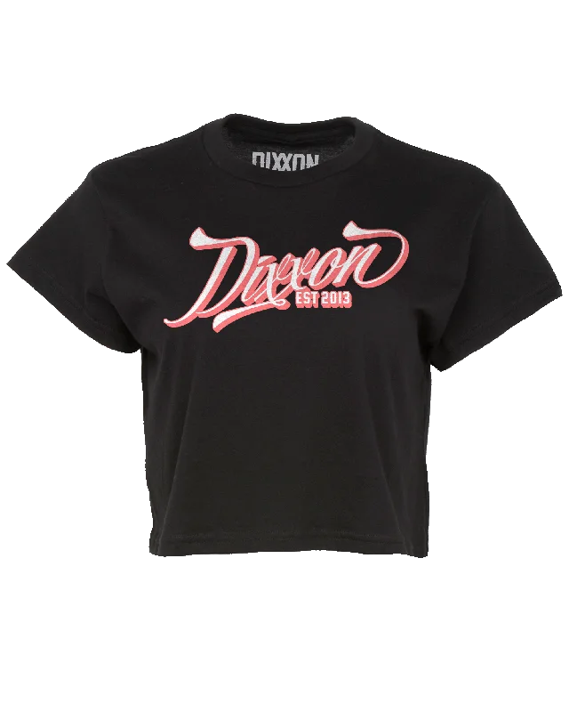 Women's Ballpark Crop Top - Pink & Black