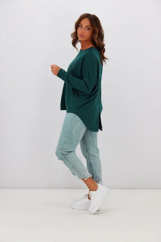 Alpine by Shine On Mabel Split Back Merino Top Teal