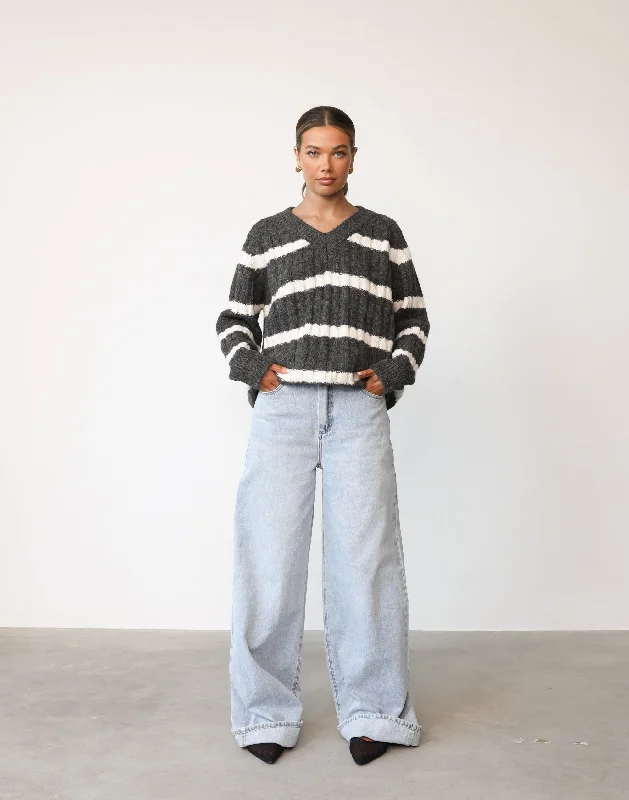 Baely Knit Jumper (Slate Stripe)