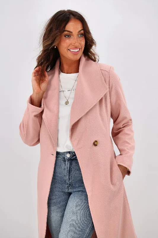 Betty Basics Christina Wrap Coat Powder Petal