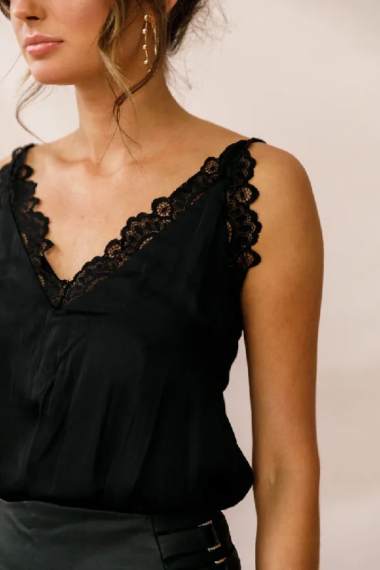 Brooklyn Camisole Sexy Lace Bodysuit Black