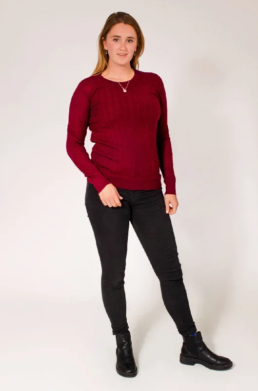 Cable Knit Round Neck Jumper