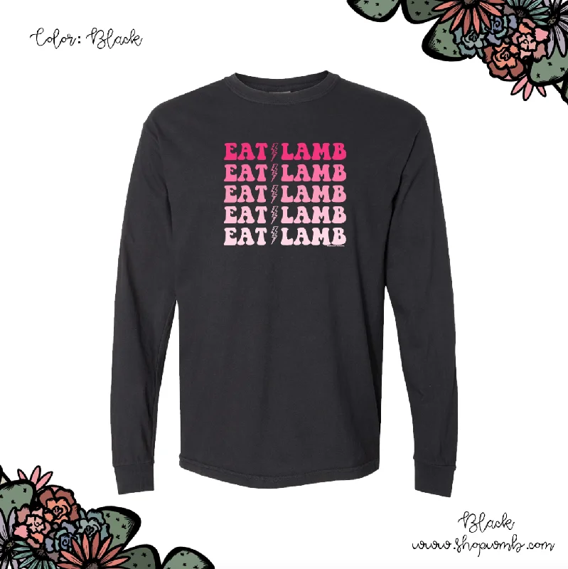 Eat Lamb Lightning Bolt Pink LONG SLEEVE T-Shirt (S-3XL) - Multiple Colors!