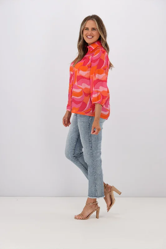 Fria Lauren Contempo Print Shirt Pink