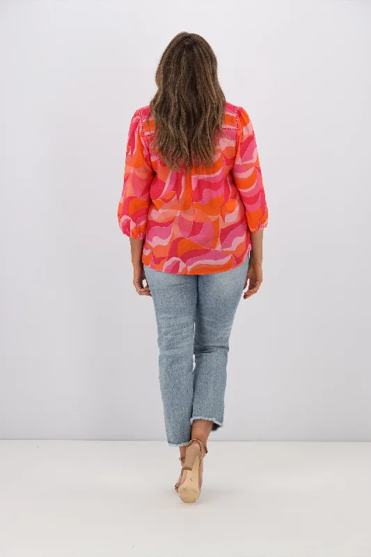 Fria Lauren Contempo Print Shirt Pink