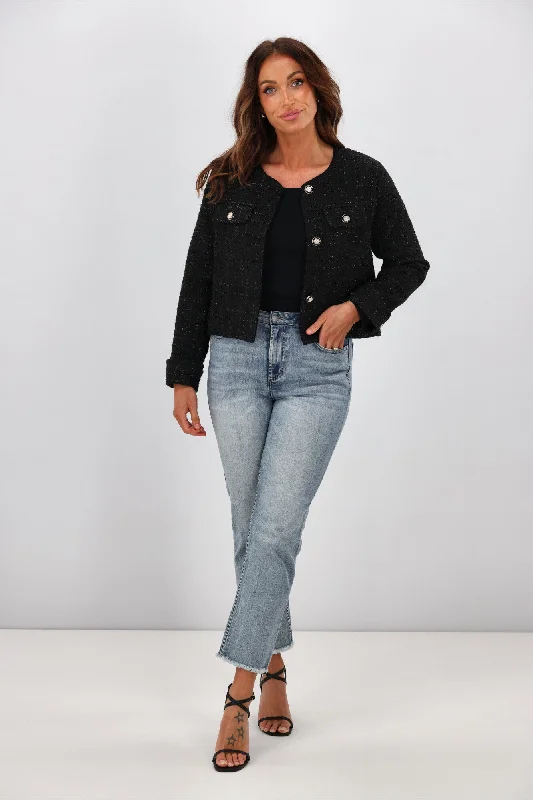 Fria Vivienne Collarless Jacket Black