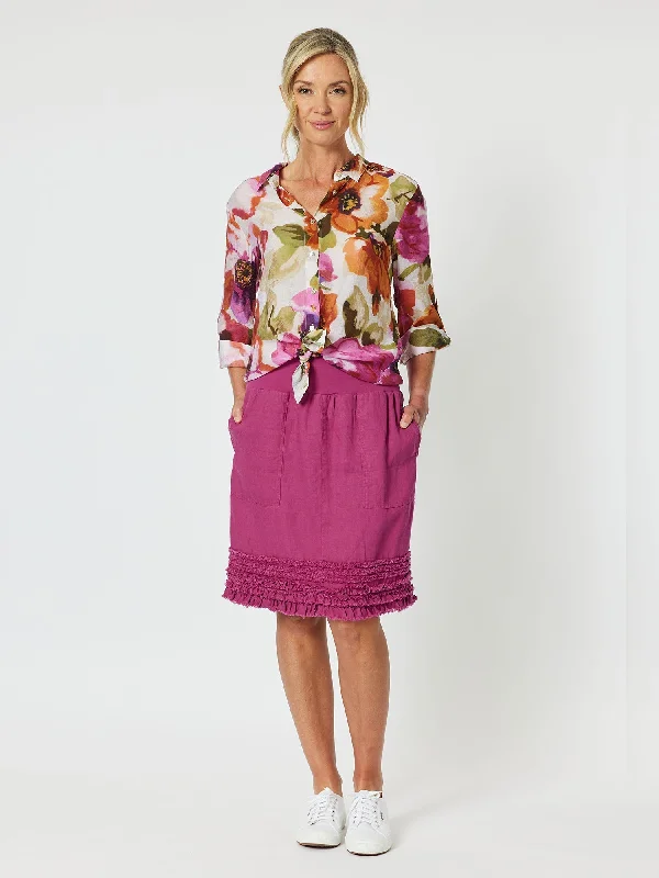 Gordon Smith Maui Floral Shirt Berry