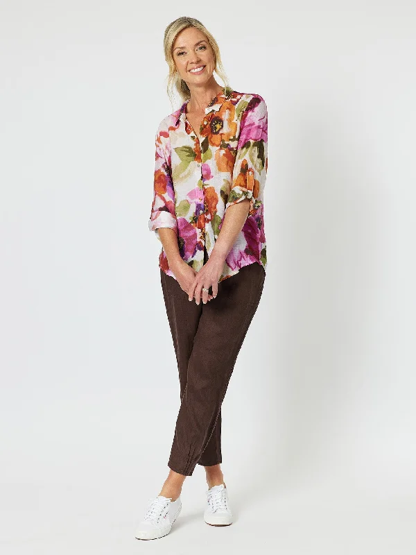 Gordon Smith Maui Floral Shirt Berry