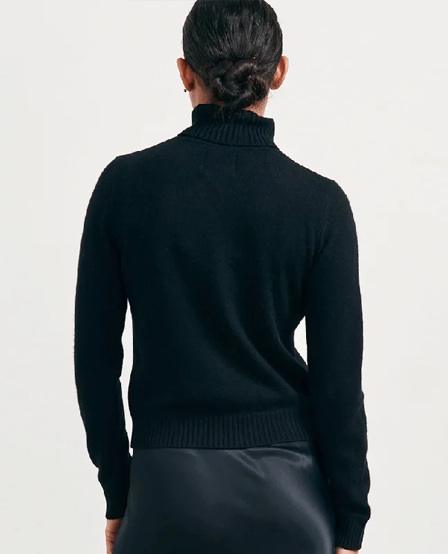 Jumper1234 Lightweight Black Rollneck Knit