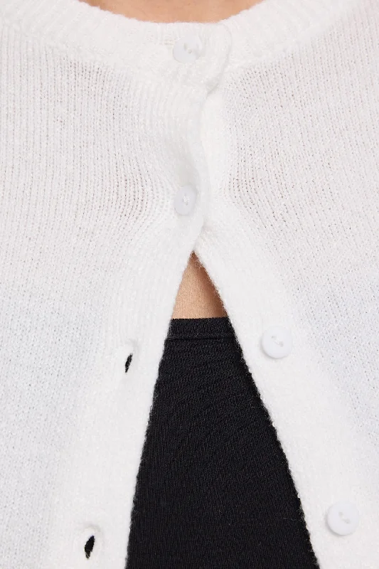 Luck & Trouble Loomy Knit Cardigan White