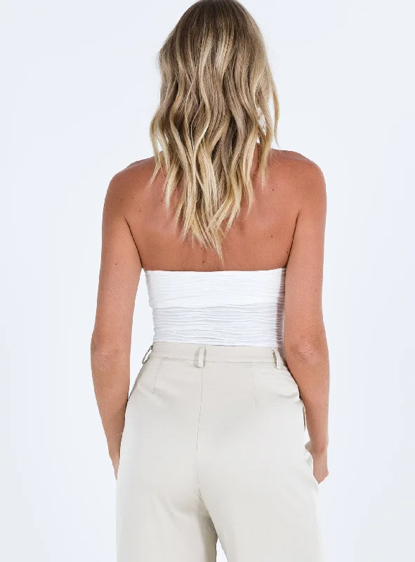 Makena Strapless Bodysuit White Tall