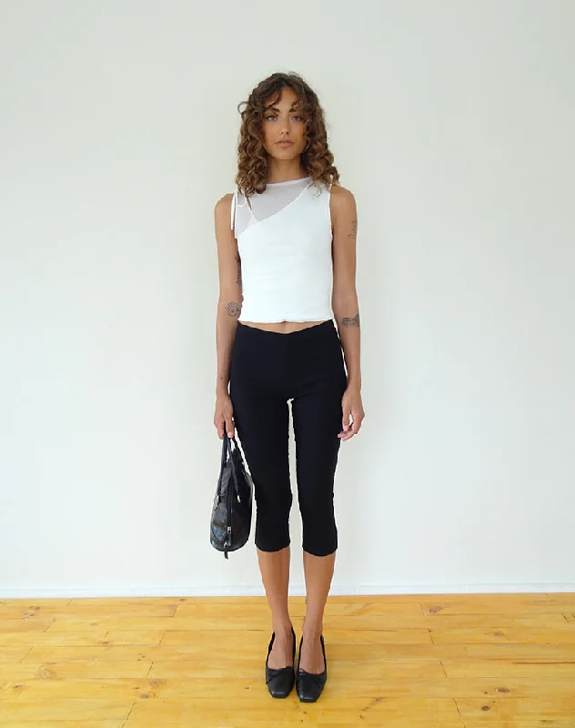 Moni Vest Top in Mesh Ivory