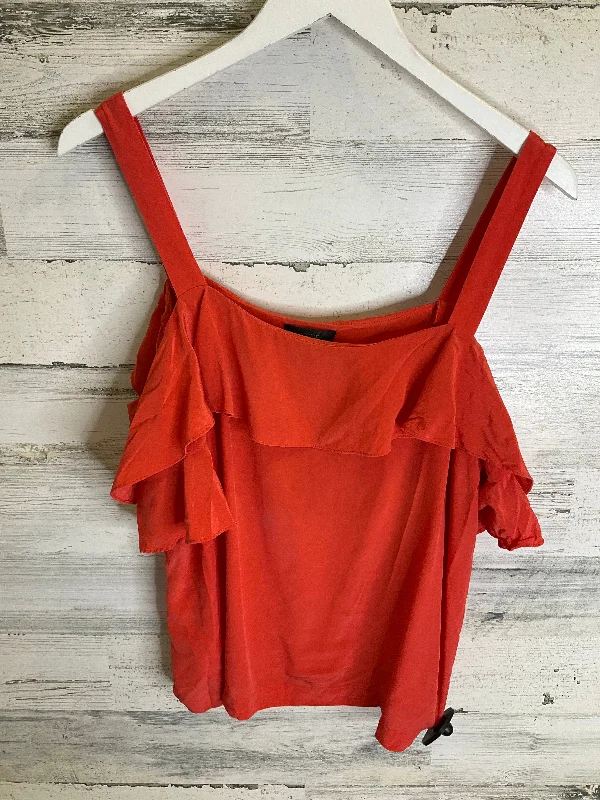 Orange Top Sleeveless Clothes Mentor, Size M