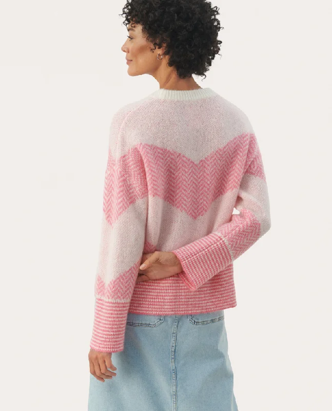 Part Two Elektra Pink Herringbone Knit