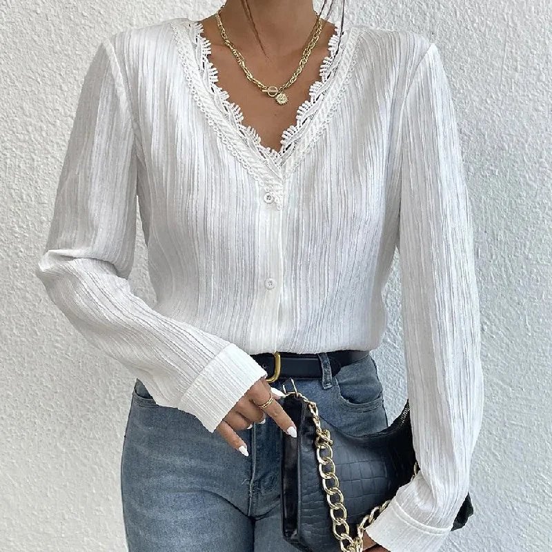 Slim Fit Long Sleeve Shirt Top Women