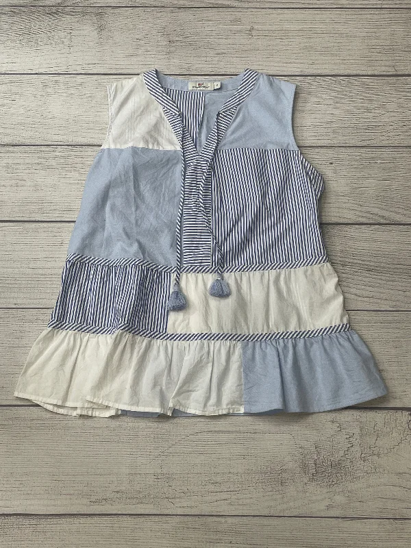 White Blue Top Sleeveless Vineyard Vines, Size L