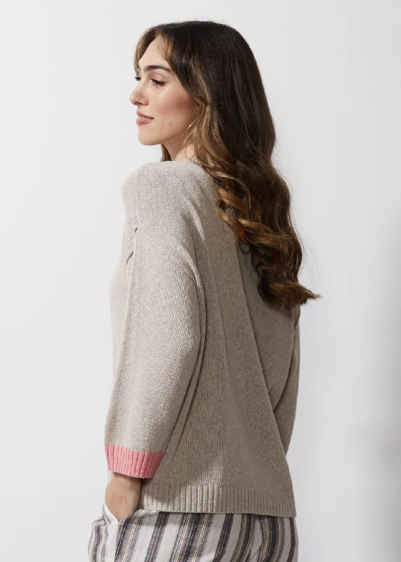 Z & P Chunky Linen Cardi - Flax