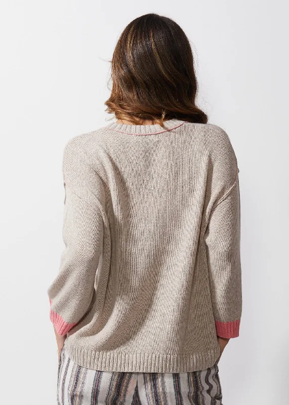 Z & P Chunky Linen Cardi - Flax