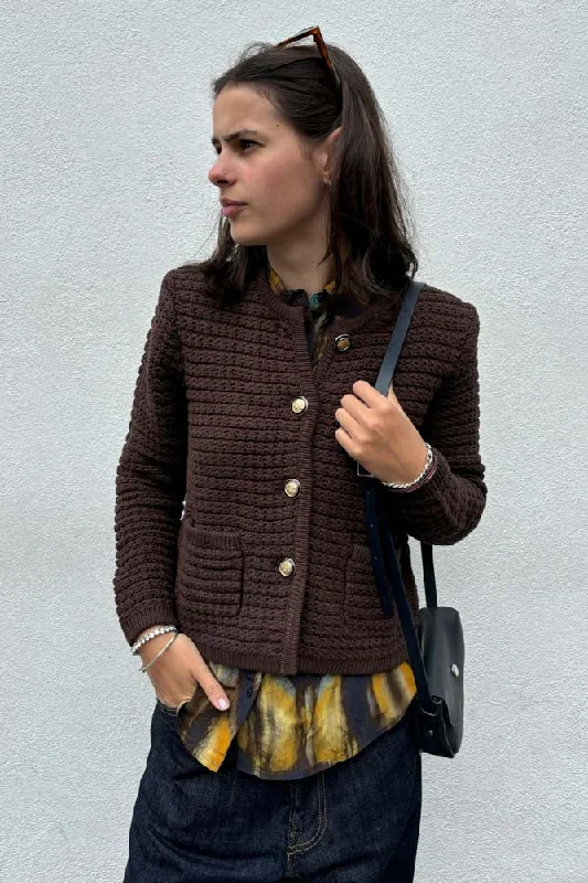 Ba&sh Gaspard Chocolate Cardigan