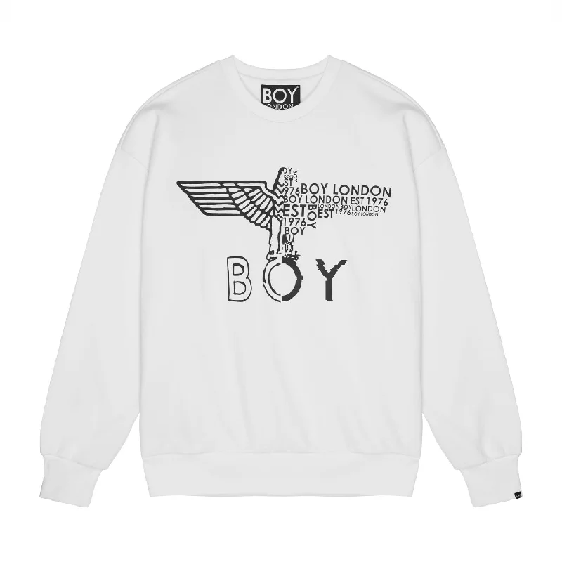 BOY EAGLE CONCEALED SWEATSHIRT WOMENS  - WHITE