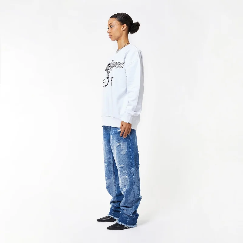 BOY EAGLE CONCEALED SWEATSHIRT WOMENS  - WHITE