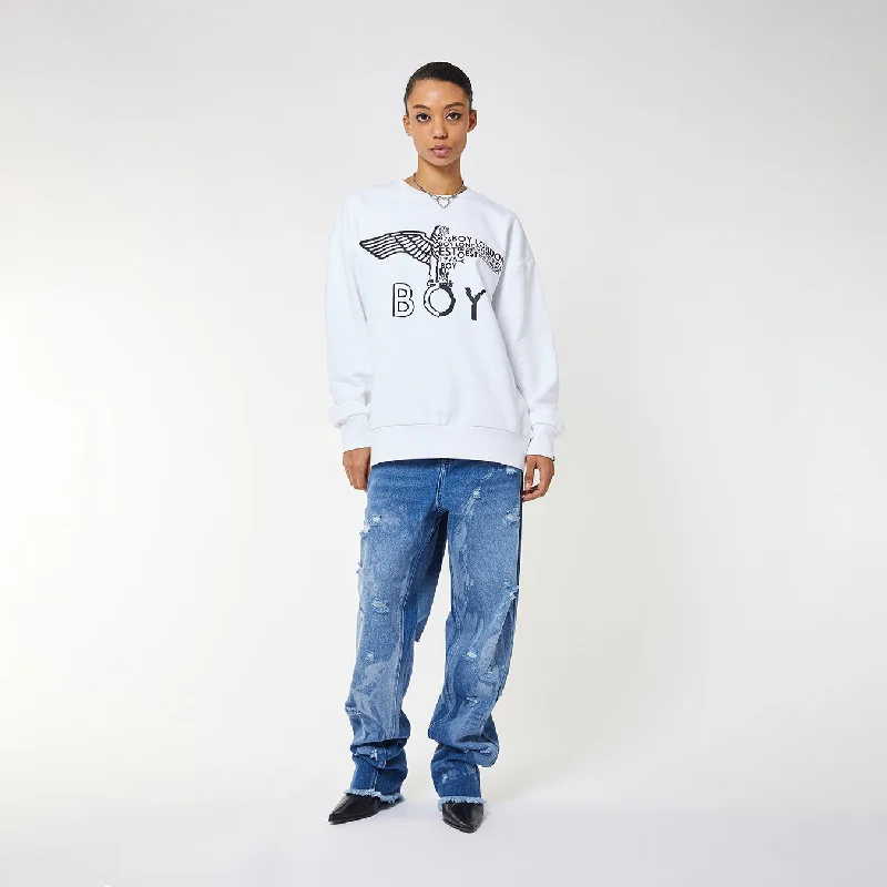 BOY EAGLE CONCEALED SWEATSHIRT WOMENS  - WHITE