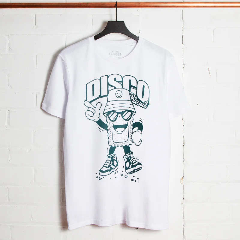 Discoff Biscuit Front Print - Tshirt - White